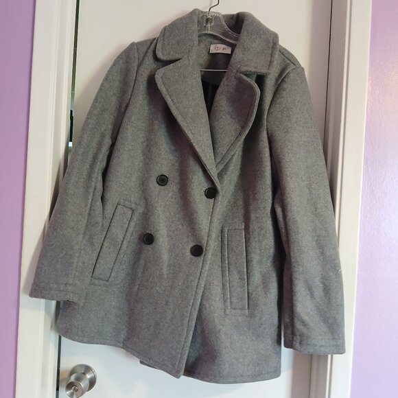 Women's RD Style Fiora Grey Pea Coat NWOT Size S/P - Picture 1 of 7